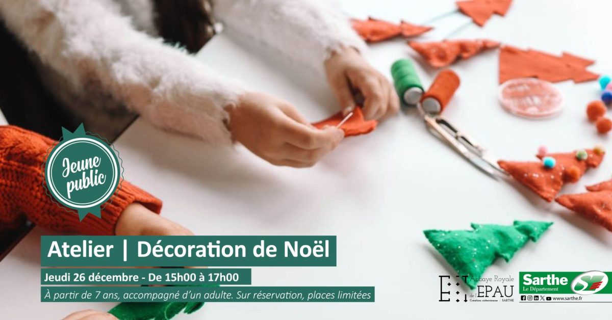 Atelier jeune public : décoration de Noël Le 26 déc 2024