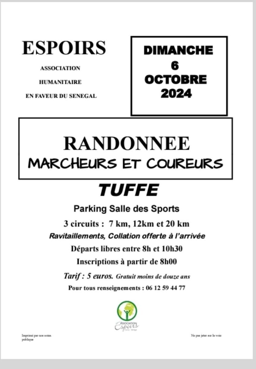 Randonnée Marcheurs et Coureurs Le 6 oct 2024